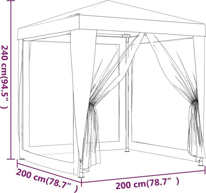 Produktbild vidaXL Partyzelt (200 cm, 200 cm)