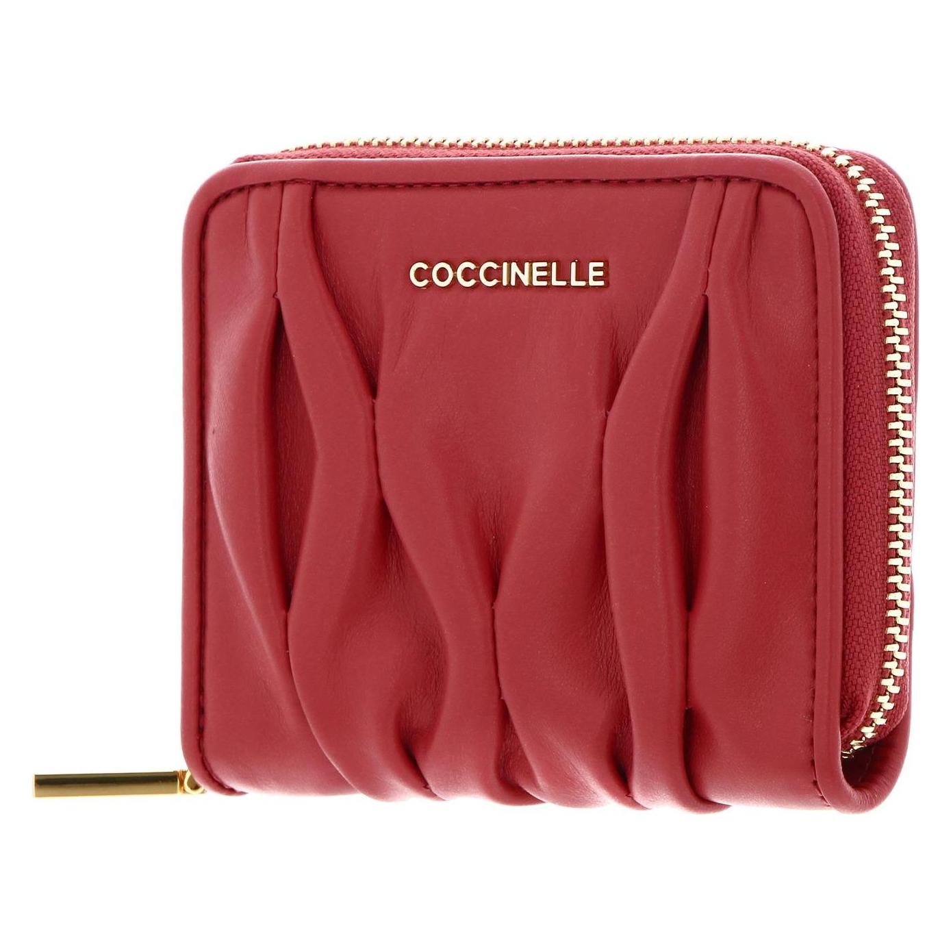 Coccinelle, Damen, Portemonnaie, Metallic Goodie Wallet Smooth Calf Leather Soft, Rot