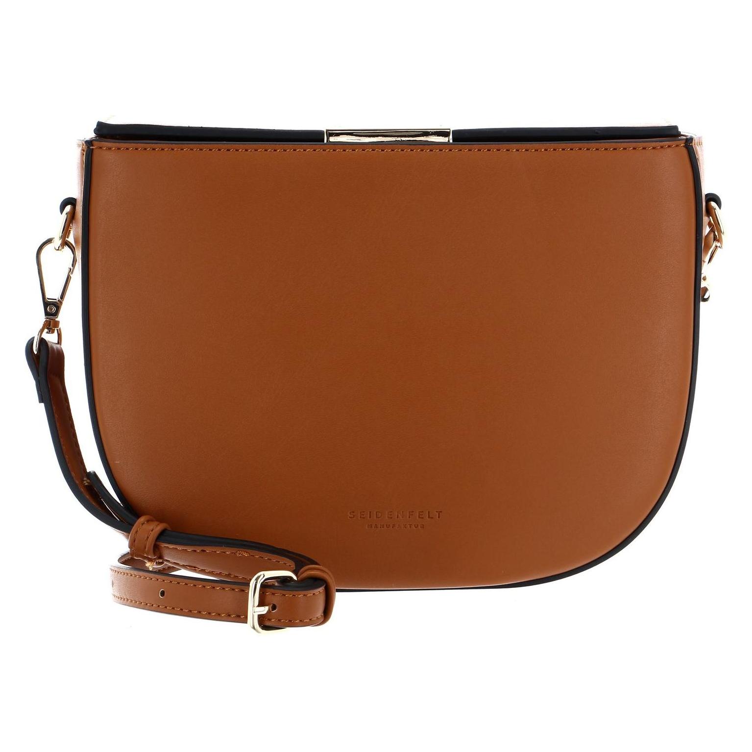 Seidenfelt, Damen, Handtasche, SFM202 Saddle Bag, Gold, Braun