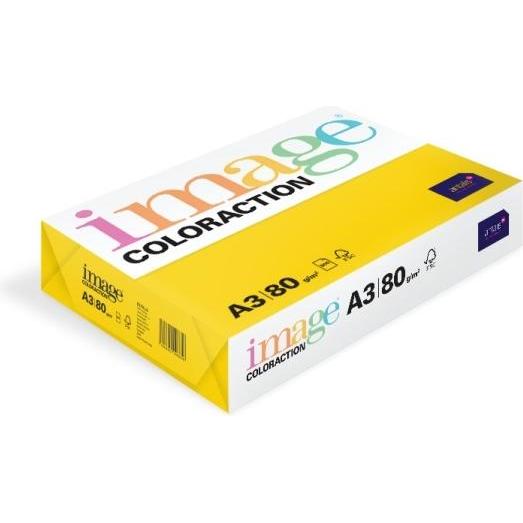 Image, Kopierpapier, Kopipapir Coloraction A3 80g Sevilla Dark yellow 500ark/pkt - (500 ark pr. pakke)
