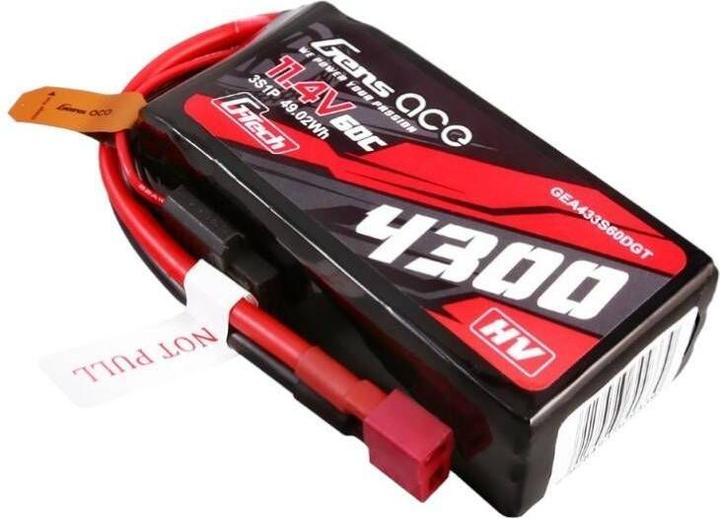 Produktbild Gens Ace G-Tech 4300mAh 3S1P 11.4V 60C Lipo Battery with T-plug (11.40 V, 4300 mAh)