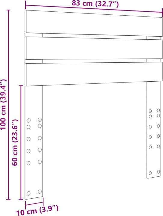 Image du produit vidaXL Kopfteil (3 x 83 x 100 cm)