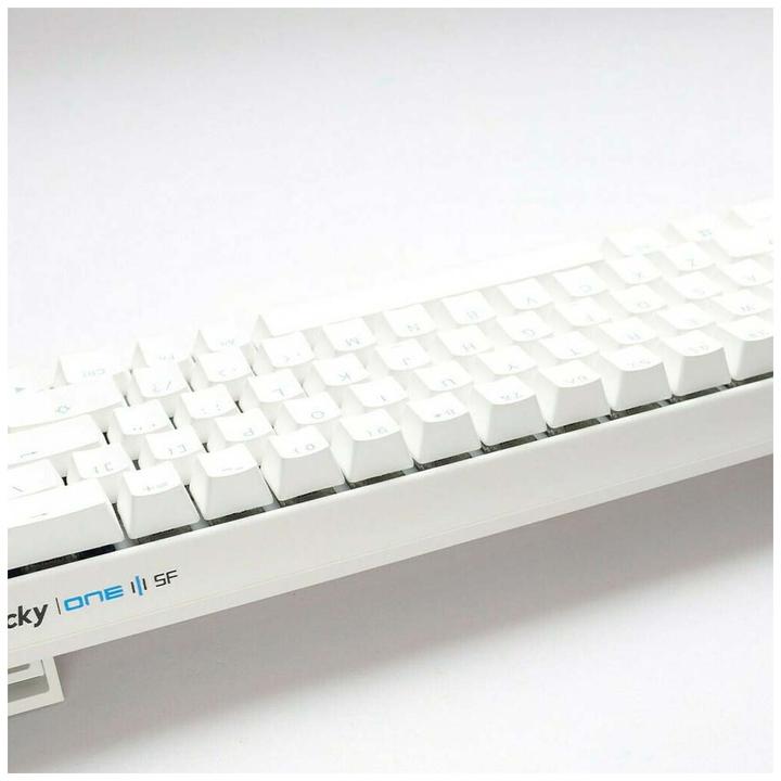 Actual product image Ducky One 3 Classic Pure White Mini Gaming Keyboard, RGB LED - MX-Speed-Silver (US) (US, Cable)