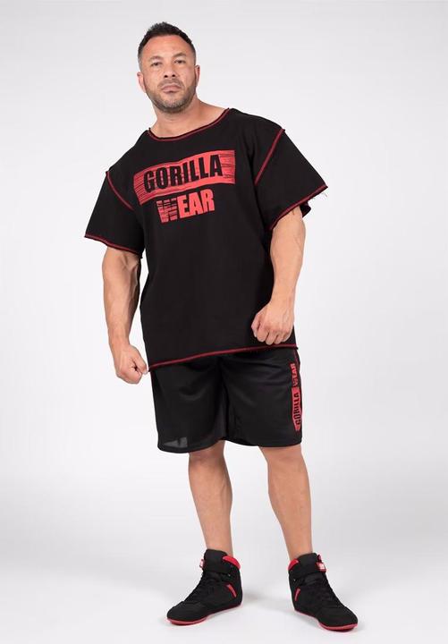 Produktbild Gorilla Wear Wallace Mesh Shorts Schwarz/Rot (XXL, 3XL)