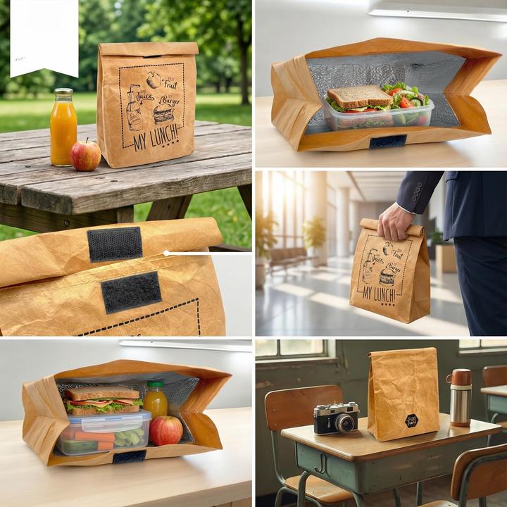 Produktbild Only-Bags.Store Eine Lunchbag, isoliert kalt oder warm, Kühltasche mit Klettverschluss
