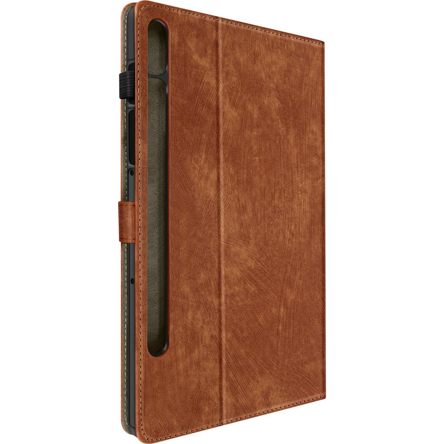 Avizar Business Etui, Fächer und Standfunktion Series (Galaxy Tab S9 FE), Tablet Hülle, Braun