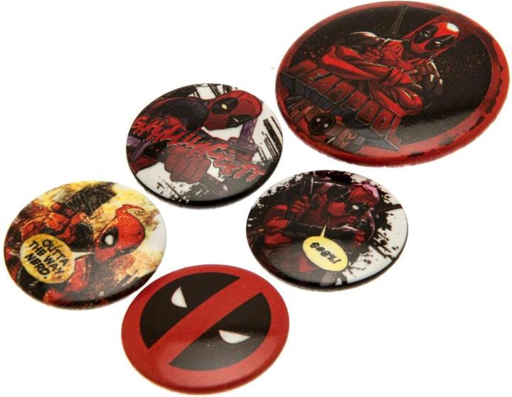 Produktbild Deadpool Knöpfe Abzeichen 5erPack Set Metall