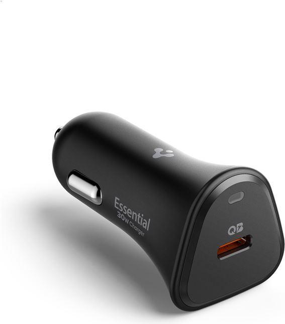Actual product image Spigen - Car Charger Essential (EV301) - Type-C, Super Fast Charging, Quantum Boost, PD30W - Black