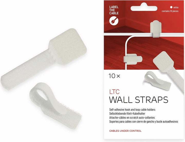 Image du produit Label-the-cable LTC Wall Velcro Cable Ties, pack of 10 (Serre-câbles velcro, 90 mm, 10 pcs)