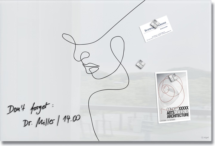 Image du produit Sigel Tableau magnétique en verre Artverum avec design (Tableau magnétique, 60 x 40 cm)