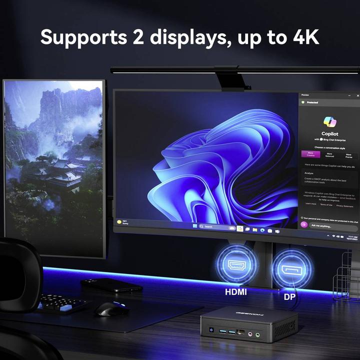 Actual product image Geekom Mini PC Mini Air12 Lite () Intel® N-Reihe N150 8 GB RAM 256 GB SSD I (Intel N150, 8.59 GB, 274.88 GB, Intel UHD Graphics)
