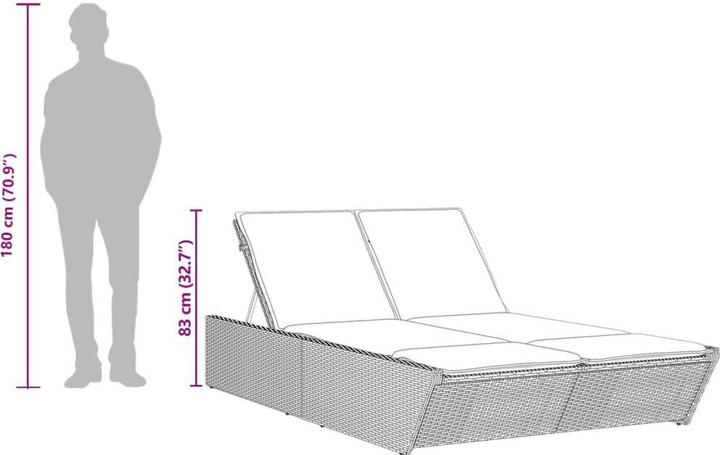 Image du produit vidaXL Doppel-Sonnenliege (114 cm)