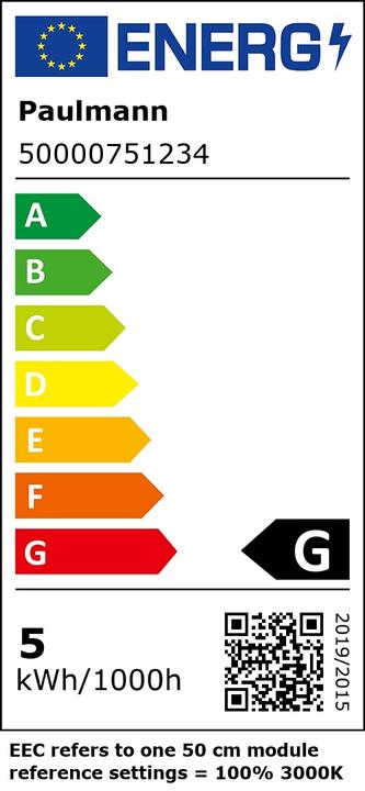 Etichetta energetica Paulmann PAUL Striscia luminosa a LED (RGBW, 500 cm, Interno)