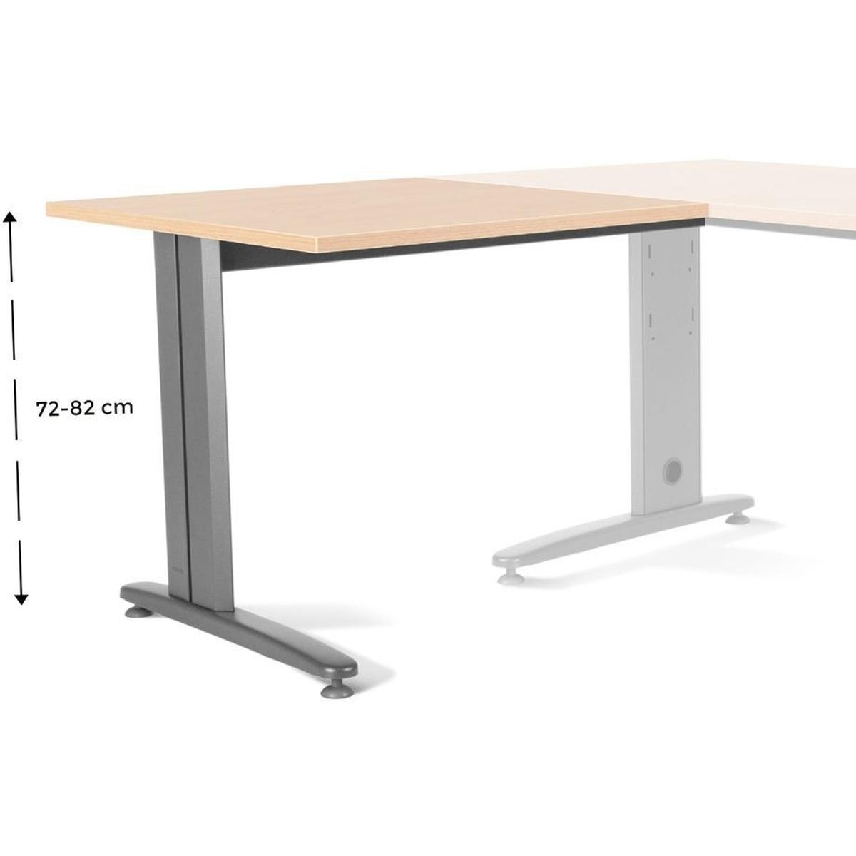 Rocada, Schreibtisch, Anstelltisch Metal BxTxH 100x60x73cm Platte einstellbar Gestell grau Platte Melamin buche (100 x 6...
