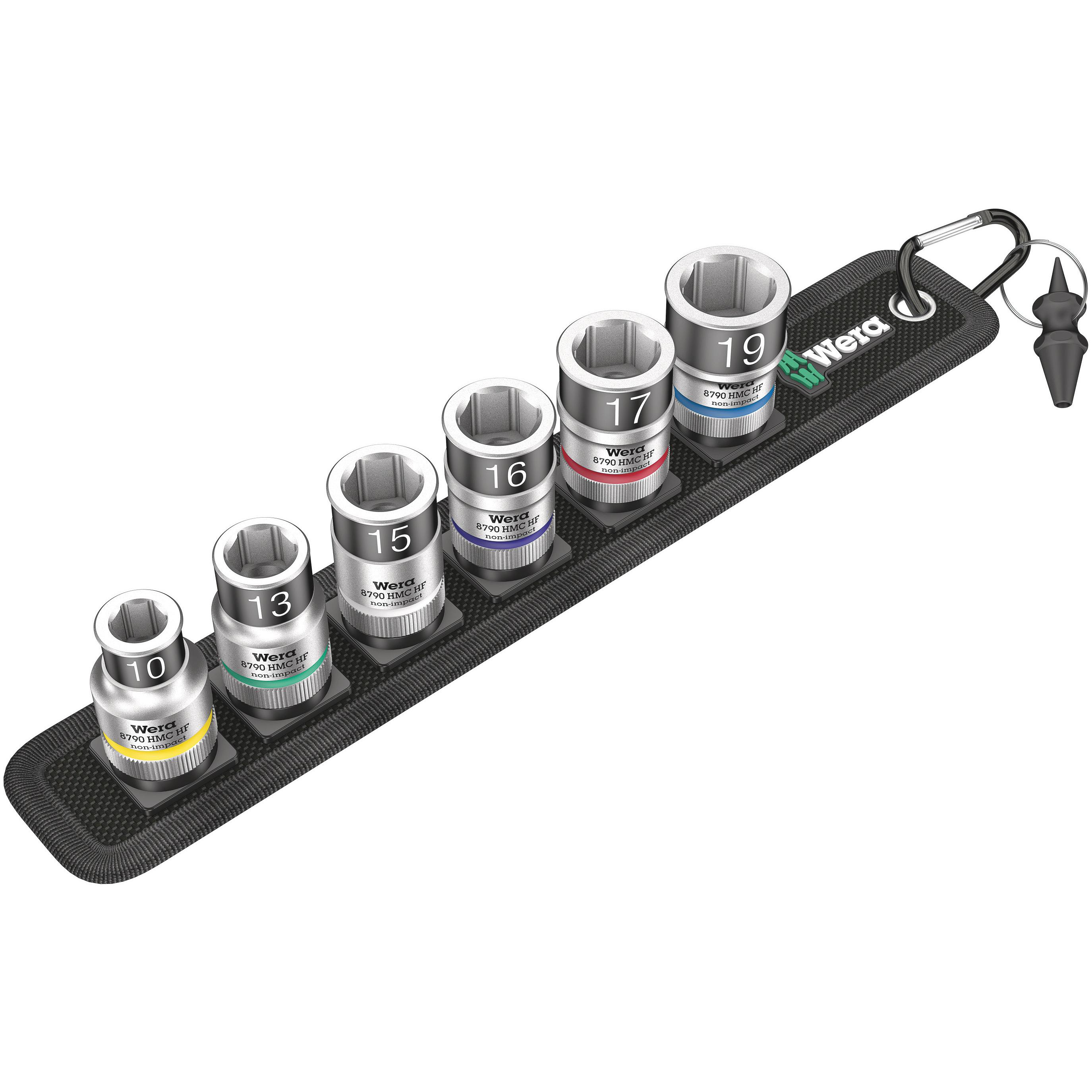Wera, Steckschlüssel + Stecknuss, Belt C 1 Zyklop Steckschlüsseleinsatz-Satz (19 mm, 16 mm, 13 mm, 17 mm, 15 mm, 10 mm)