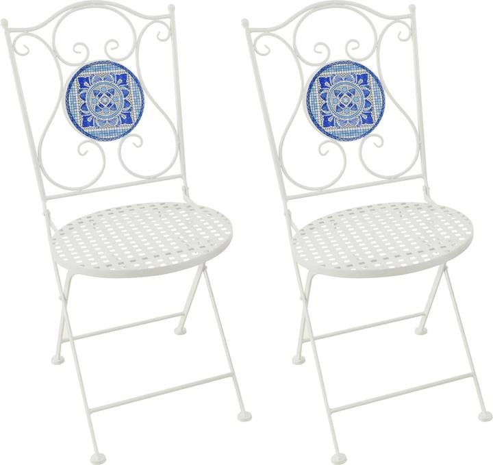Produktbild HTI-Living Gartenstuhl 2er-Set Metall Creme Santorin