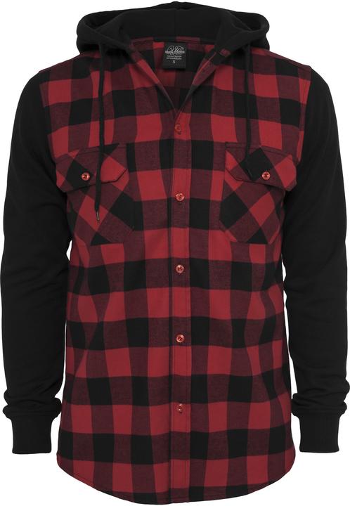 Produktbild Urban Classics Hooded Checked Flanell Sweat Sleeve Shirt (M)