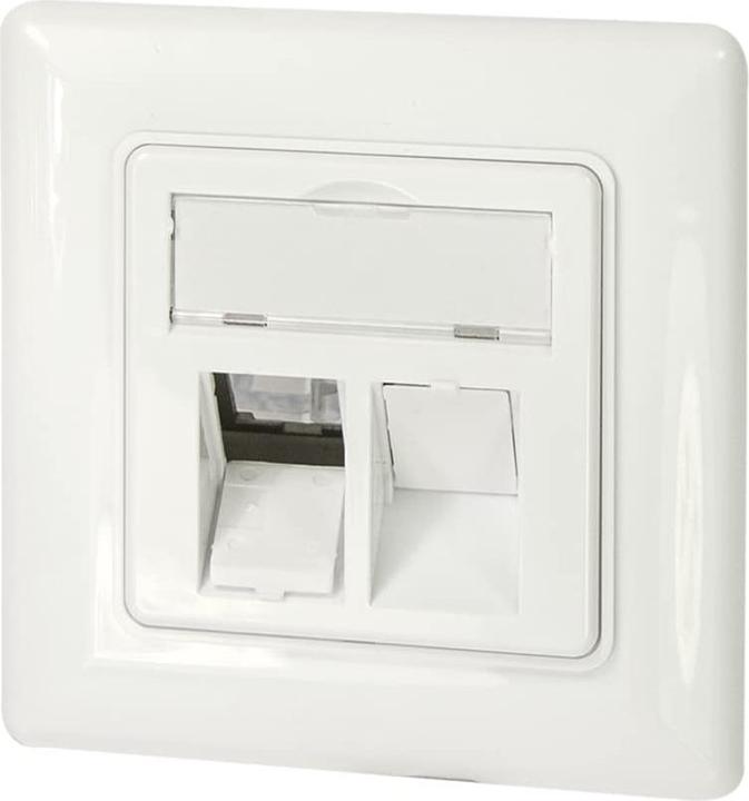 Productafbeelding LogiLink Inbouwdoos voor Keystone modules, 2-voudig, zuiver witá