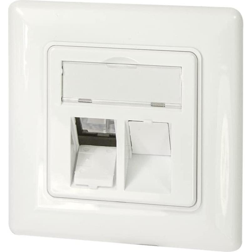 LogiLink, Zubehör Schalterprogramm, Unterputzdose fr Keystone-Module, 2-fach, reinweiá