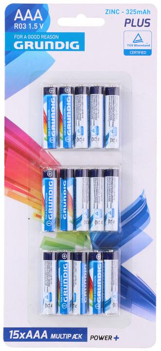 Immagine prodotto Grundig Pile R03 AAA Zinco 15 pezzi (15 pz., AAA, 325 mAh)