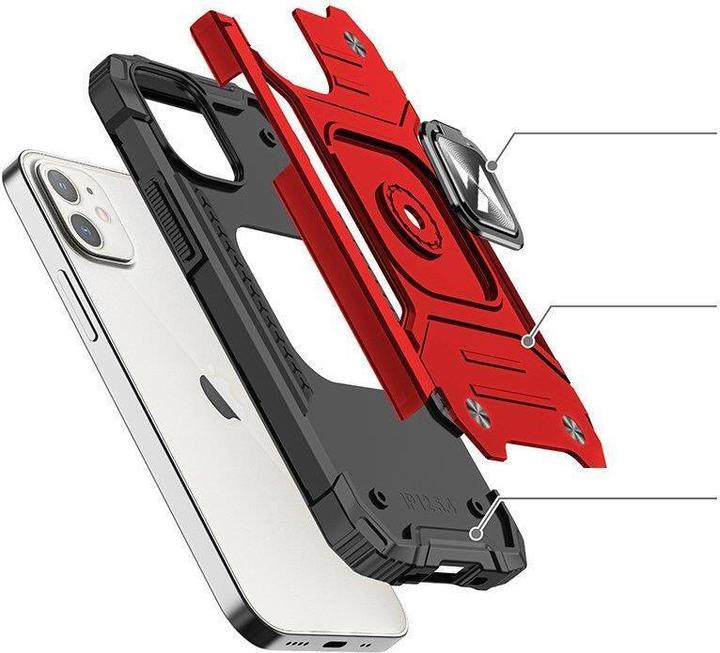 Immagine prodotto Wozinsky Custodia Ring Armor per iPhone 14 cover blindata supporto magnetico anello rosso (Apple iPhone 14)