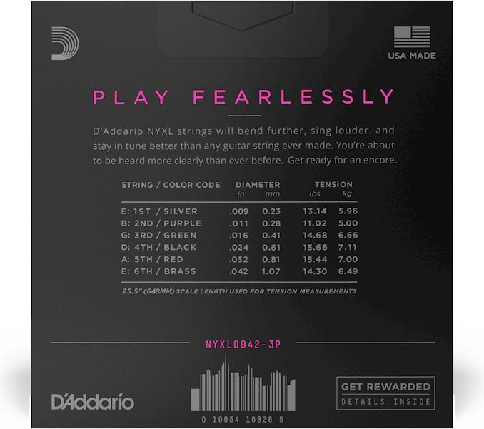 Produktbild D'Addario Daddario NYXL0942-3P Nickel Wound E-Gitarre Saiten Super Light 9-42 3 SETS (3 x, Gitarre, 0.01")