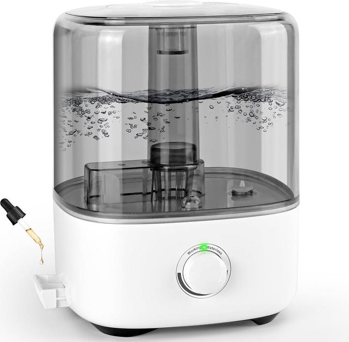 Vankarr Ultraschall-Luftbefeuchter mit Top-Fill und 360° Düse (50 m²)