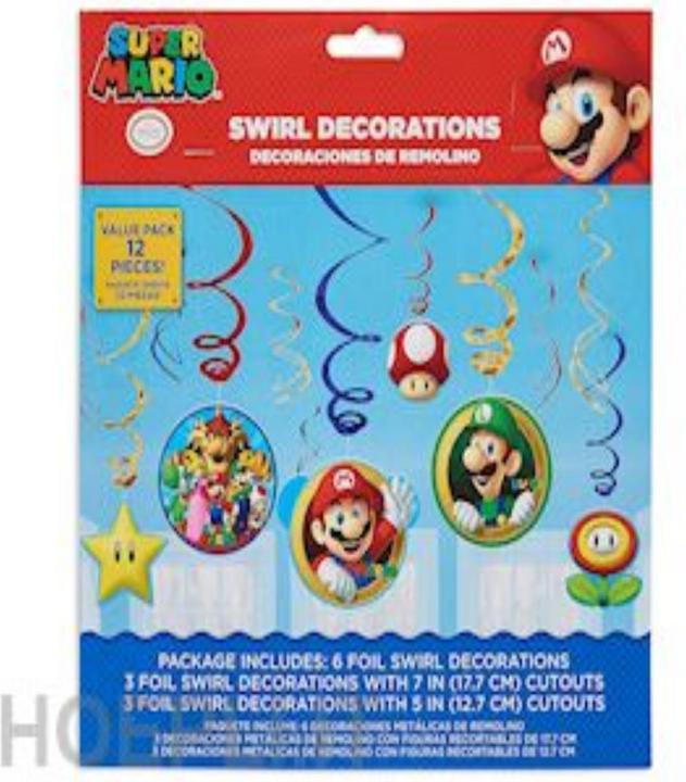 Actual product image Amscan Décoration suspendues Super Mario Bross (12pcs) (12 Piece)