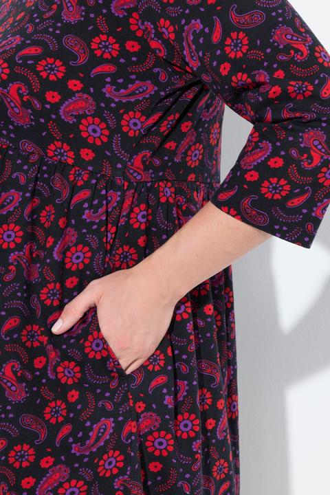 Produktbild Ulla Popken Jerseykleid, A-Linie, V-Ausschnitt, 3/4-Arm (42, 44)