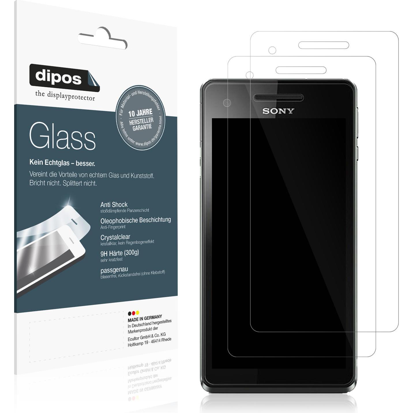 Dipos Displayschutz Anti-Shock (1 Stück, Sony Xperia V), Smartphone Schutzfolie, Transparent