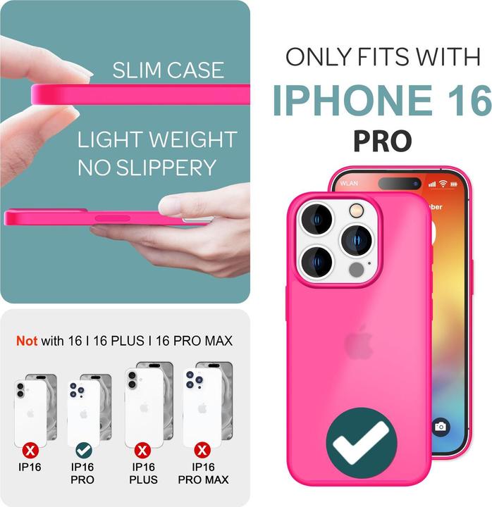 Actual product image Nalia Matte hybrid cover semi-transparent (Apple iPhone 16 Pro)