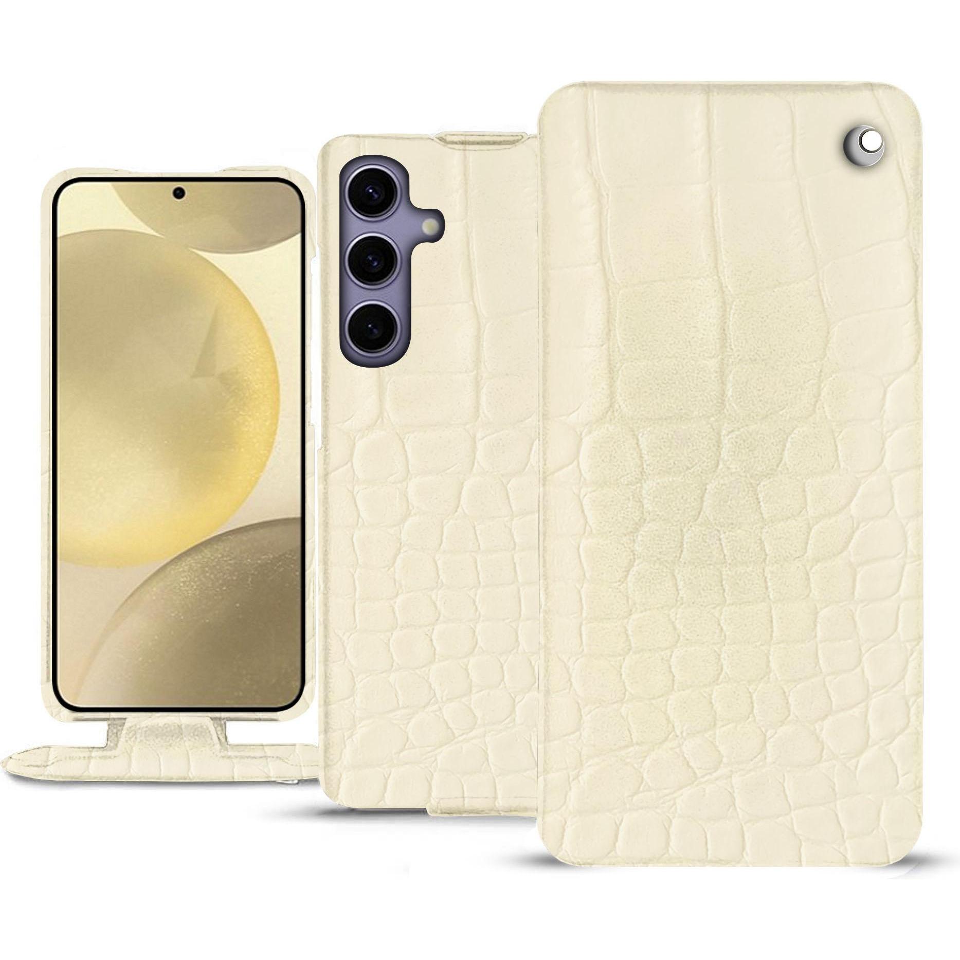 Noreve Lederschutzhülle vertikal (Samsung Galaxy S24+), Smartphone Hülle, Beige