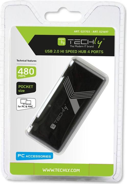 Actual product image Techly IUSB2-HUB4-BKTY (USB-A, 4 ports)