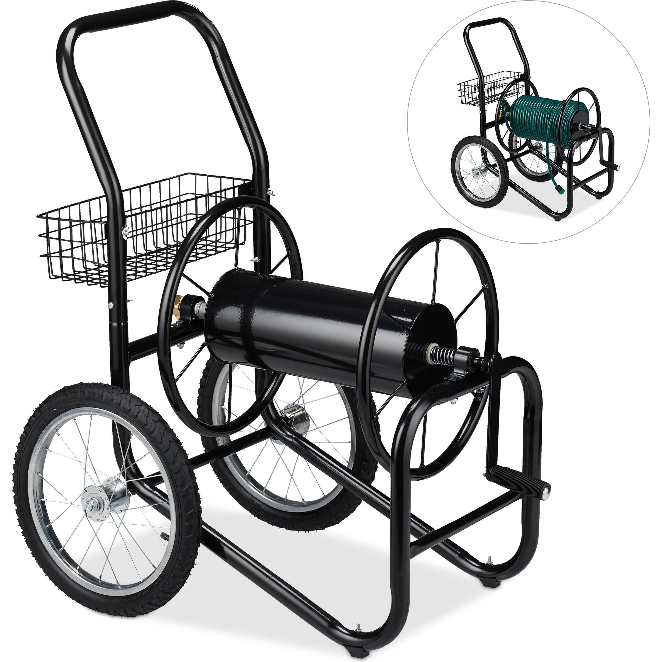 Relaxdays, Gartenschlauch Aufbewahrung, Schlauchwagen (90 m)