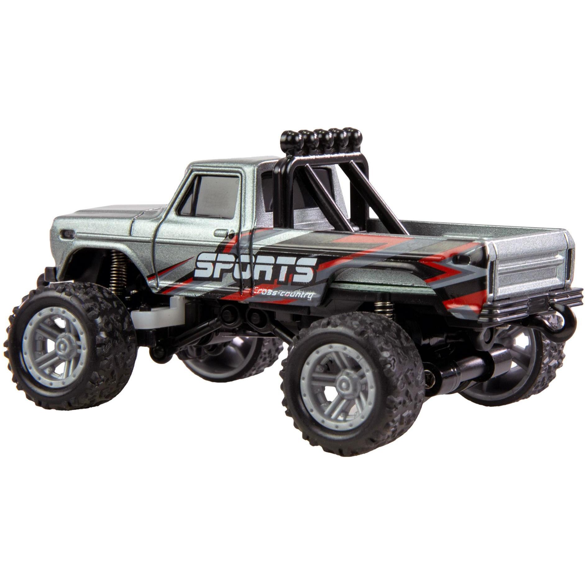 Amewi Monster Truck Die Cast 1:64 RTR, Grau, Altersempfehlung (RTR Ready-to-Run) (22704)