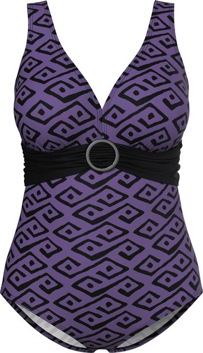 Produktbild Ulla Popken Badeanzug, Rauten, Softcups, Zierring, recycelt (46, 48)