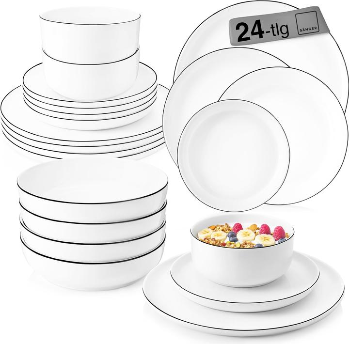 Sänger Geschirr Marlo Black Rim (6 Piece)