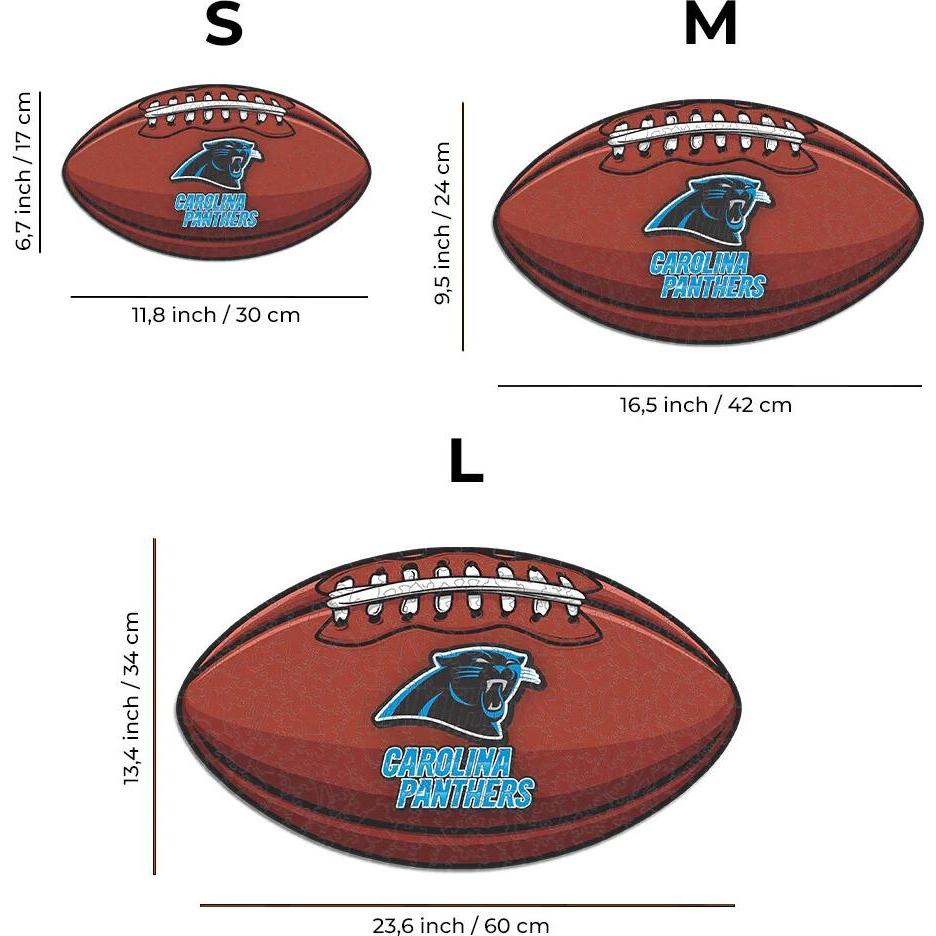 Thumbnail - Iconic NFL - Carolina Panthers – Football mit Logo - Holz Puzzle Grösse M (270 Teile) (270 Teile)