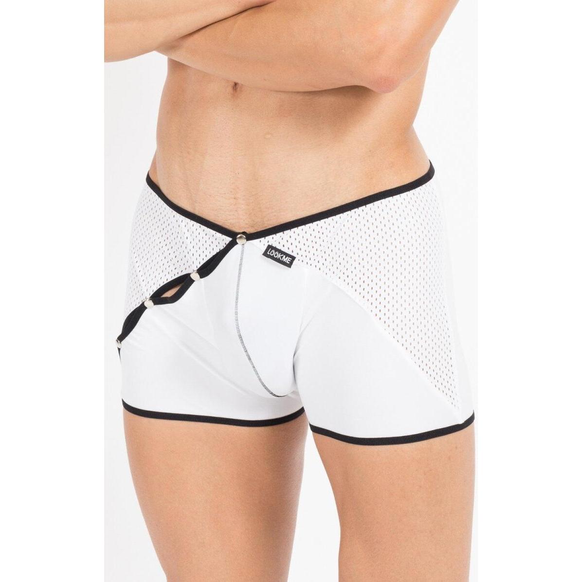 Look Me, Herren, Unterhosen, Herren-Boxer Mixing 43-67, Weiss, (L, Einzelpack)