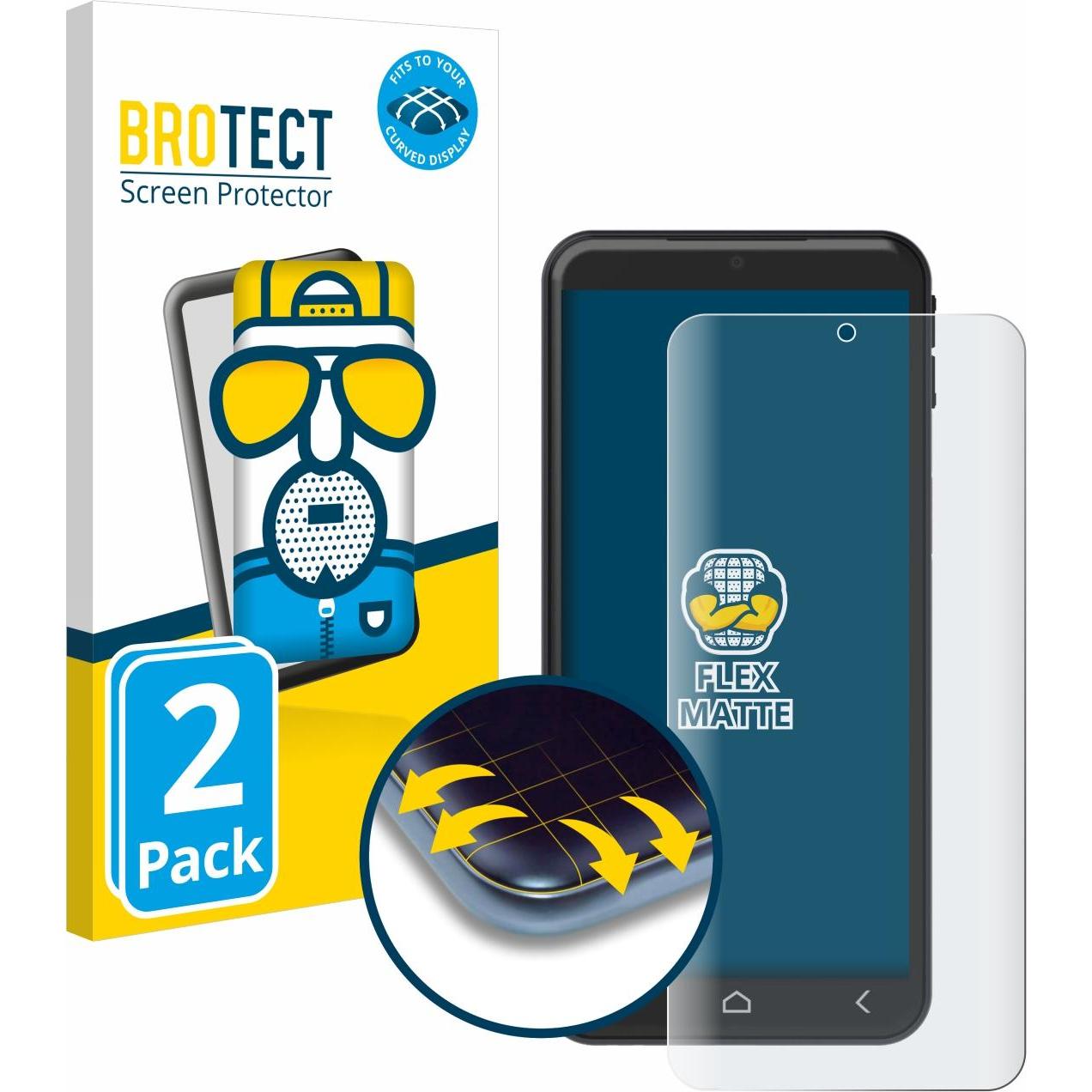 BROTECT Fullscreen Schutzfolie Displayschutz Folie Matt Entspiegelungsfolie (2 Stück, Emporia Smart 6), Smartphone Schut...
