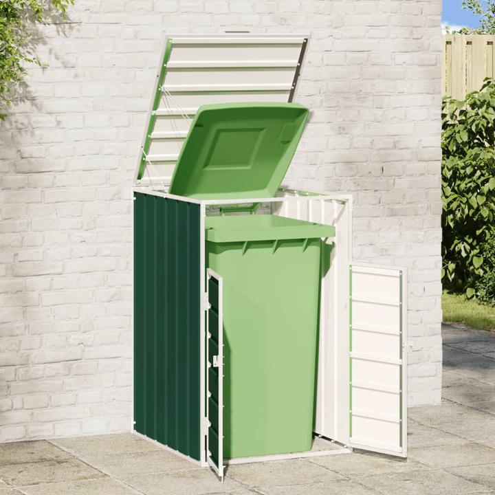 Produktbild vidaXL Mülltonnenbox für 1 Tonne Grün 72x81x115 cm Stahl