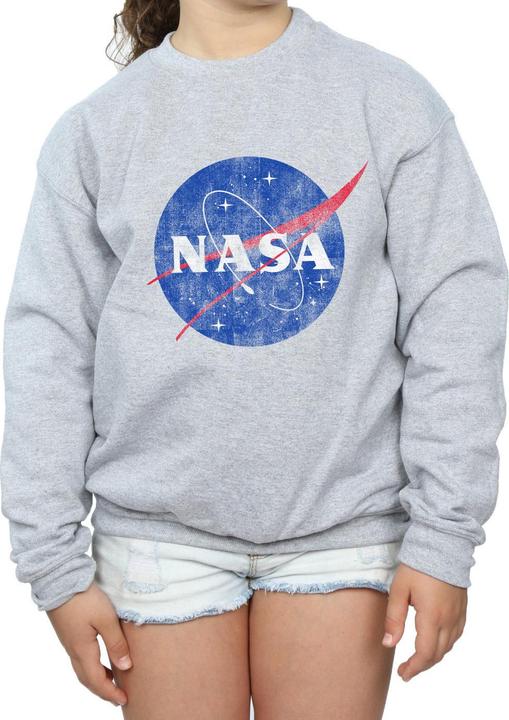 Actual product image Nasa Girls Distressed Logo Cotton Sweatshirt (116)