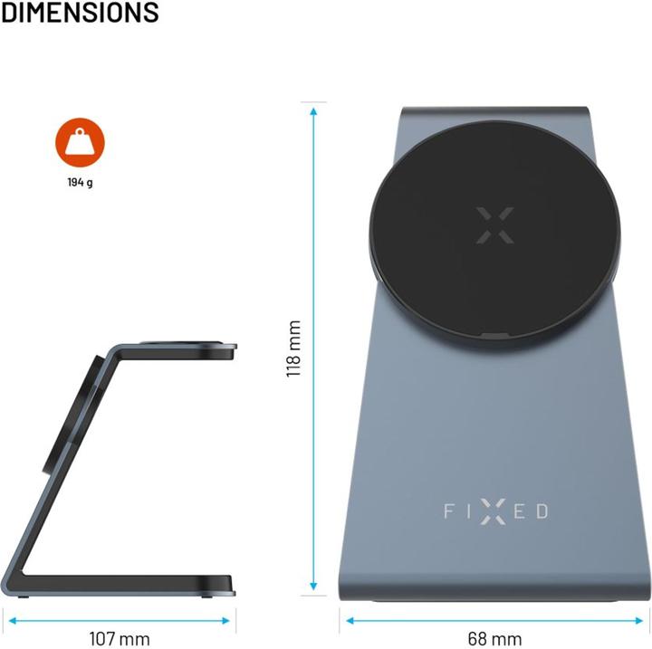 Actual product image Fixed MagPowerstation aluminium, gwiezdna szarość (30 W)