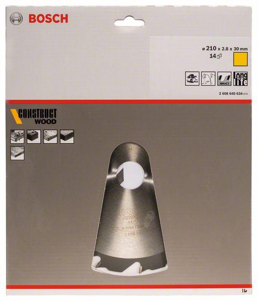 Produktbild Bosch Professional Zubehör PRO Construct Wood Kreissägeblatt, 210 x 2,8 x 30 mm