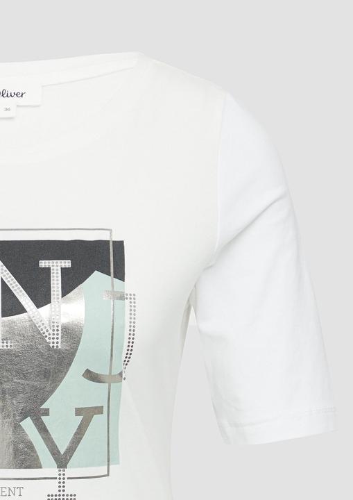 Actual product image S.Oliver T-Shirt Elastisches T-Shirt mit Frontprint im Slim Fit (40)