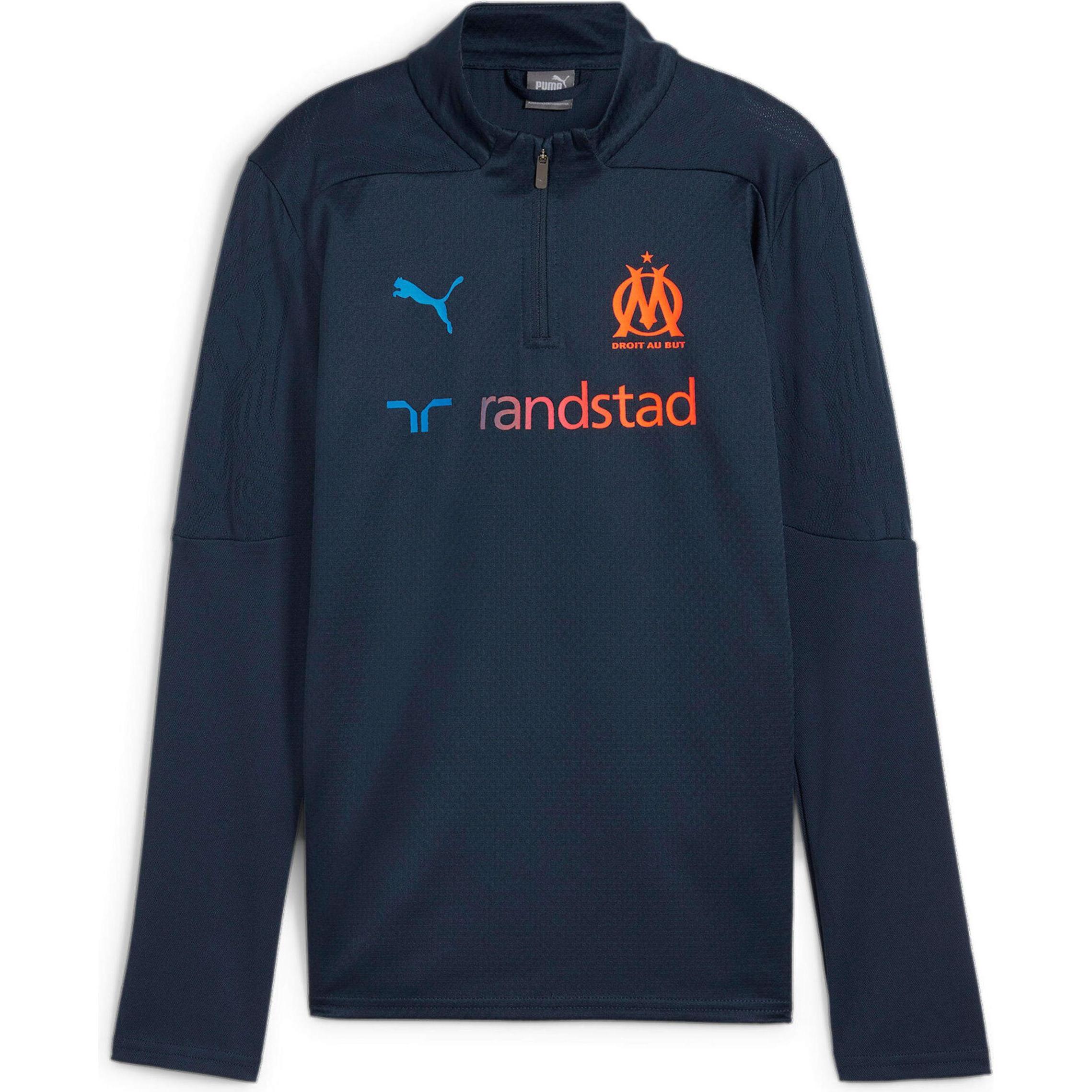 Puma, Unisex, Sportshirt, OM Training 1/4 Zip Top Jr (164), Blau, 164