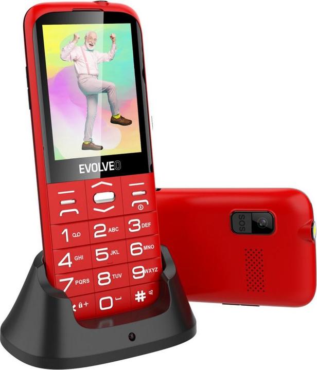 Actual product image Evolveo EasyPhone XO, mobilní telefon pro seniory s nabíjecím stojánkem (červená barva) (2.80", 0.30 Mpx, 2G)