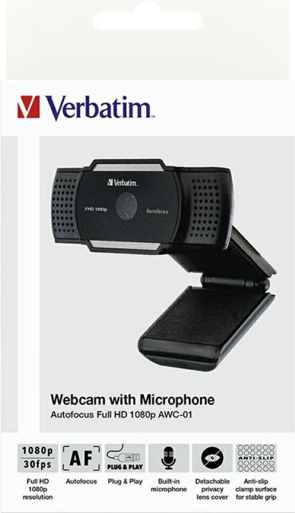 Actual product image Verbatim Webcam with Microphone AWC-01 1080p Autofocus (3.60 Mpx)