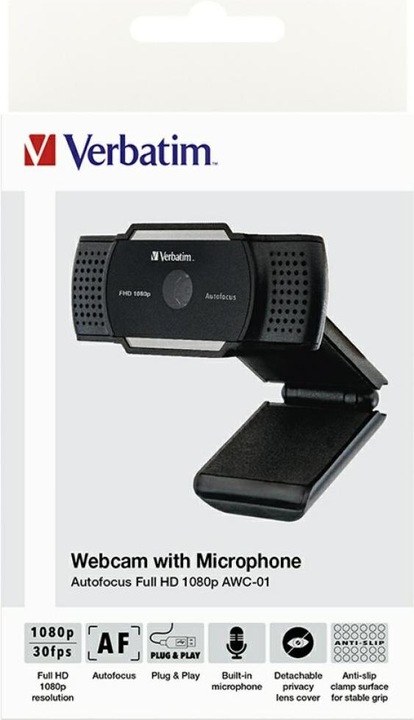 Immagine prodotto Verbatim Webcam con microfono AWC-01 1080p Autofocus (3.60 Mpx)