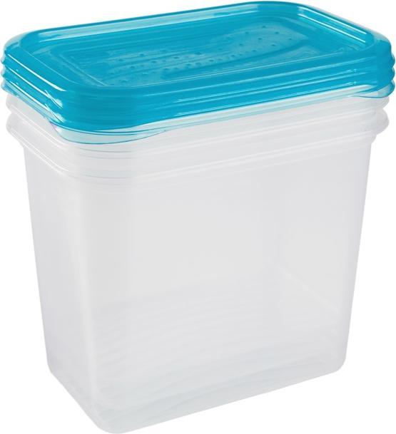 Produktbild keeeper Frischhaltedose "fredo fresh", 1,0 Liter, eckig Unterteil: transparent, Deckel: blau, Deckel mit Eck (1 l)